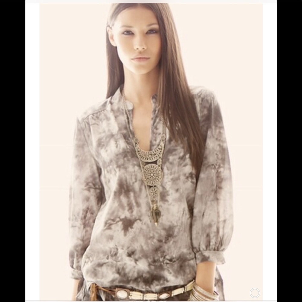Silk Tunic gray tie dye
